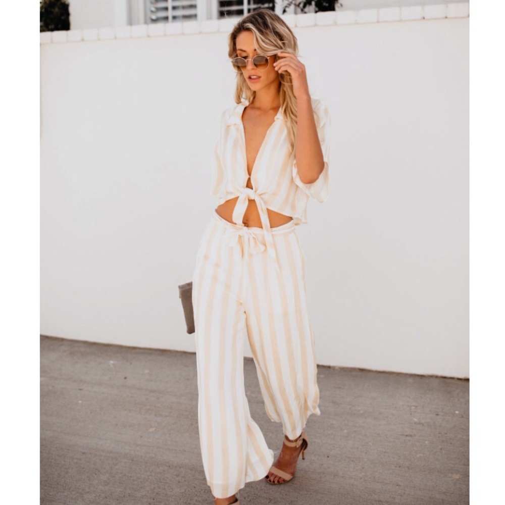 Vici Golden Hour Pocketed Tie Pants